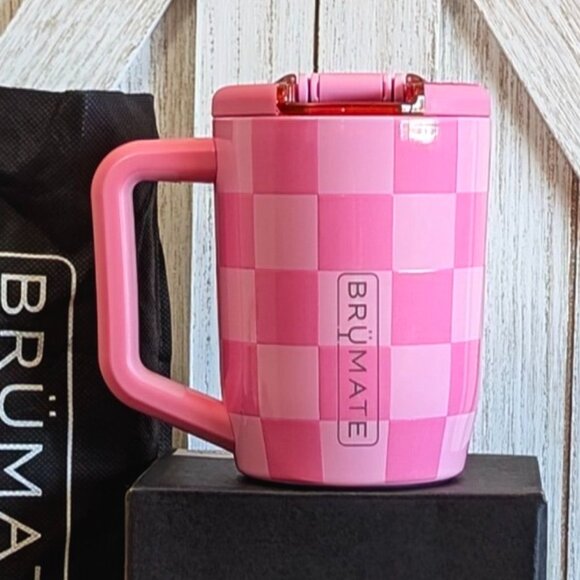 NWT Brumate LIMITED EDITION MĂĽv 15oz, PINK CHECKER - Picture 2 of 6